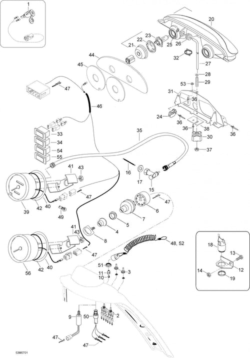 Fits 2006-2007 Ski-Doo Skandic SUV 600 Tachometer Suv 600, Europe, OEM Part # 605152890