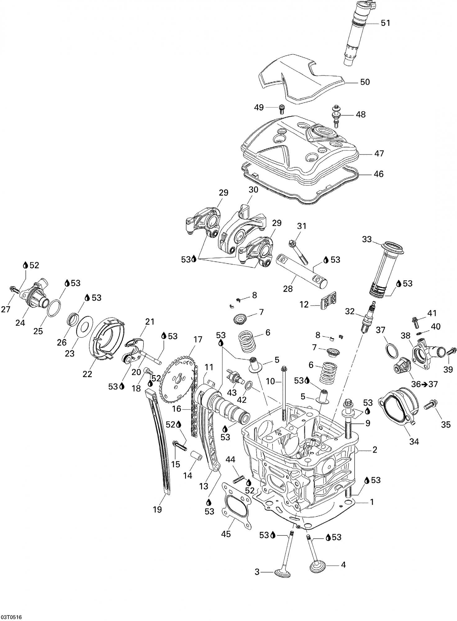 Fits 2004-2005 Can-Am Quest MAX / Quest STD Models Cylinder Head Ass'y, OEM Part # 420613477