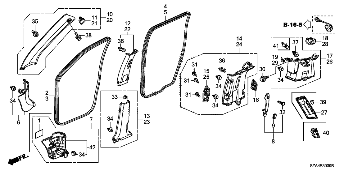 Honda New 2009-2011 Fits Honda Pilot Garnish Assy., L. Quarter Pillar *NH220L* (CLEAR GRAY), Part # 84181-SZA-A01ZA