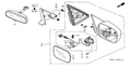 Honda New 1999 Fits Honda Accord Mirror Assembly, Driver Side Door (Starlight Black Pearl) (R.C.), Part # 76250-S82-K21ZF