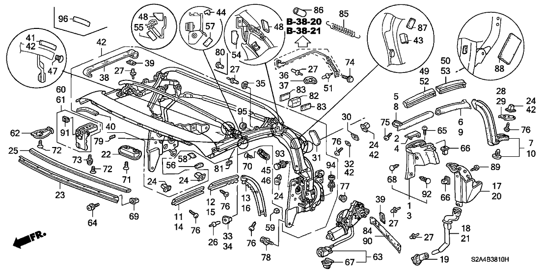 Honda New 2000-2009 Fits Honda S2000 Stopper C, R. Link, Part # 86012-S2A-003