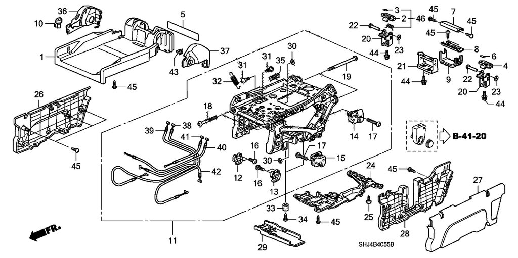 New 2005-2007 Fits Honda Odyssey Cable, Center Seat (D), Part # 81994-SHJ-A21