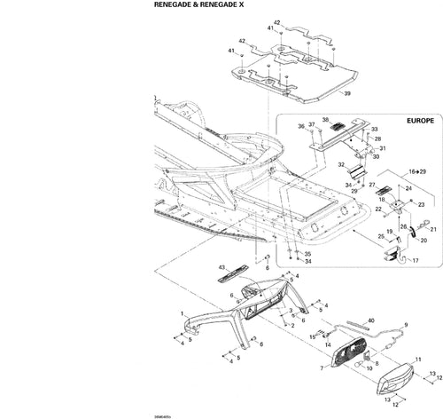 Fits 2004-2005 Ski-Doo MX Z 600 HO Renegade/Renegade X / MX Z 600 HO SDI Models Fitting, OEM Part # 511000248
