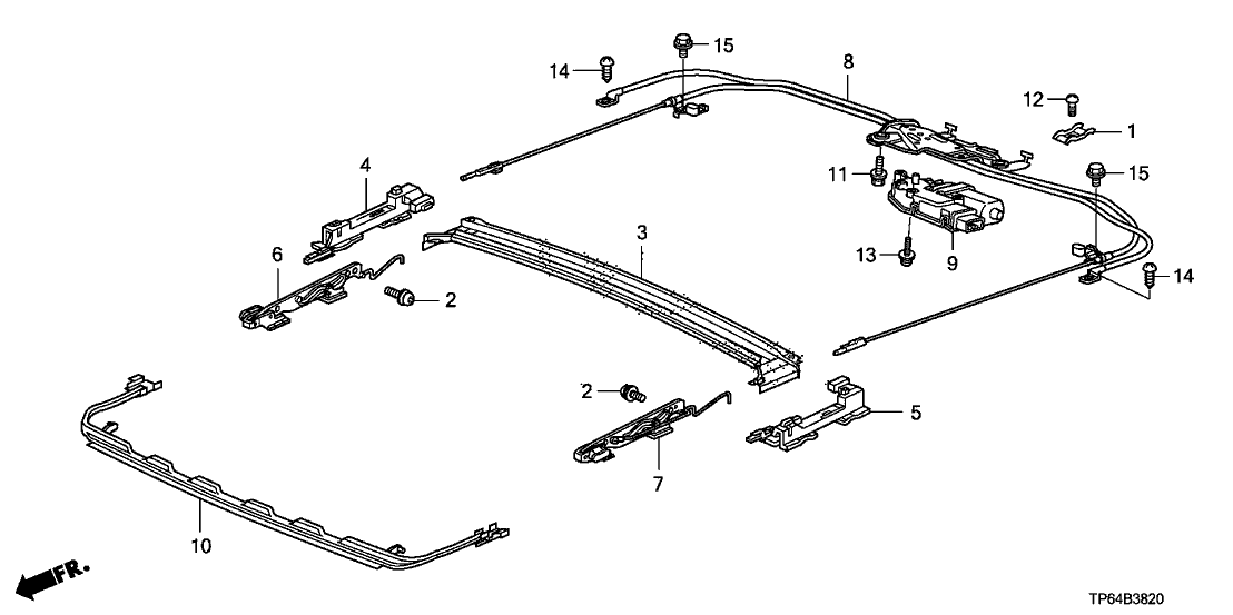 New 2008-2010 Fits Honda Accord Link, R. Sunroof, Part # 70300-TE0-A01