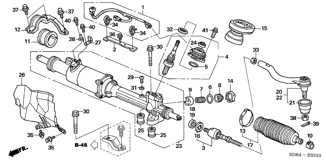 Honda New 2005-2007 Fits Honda Accord Hybrid Sub-Wire, Torque Sensor, Part # 32125-SDR-A00