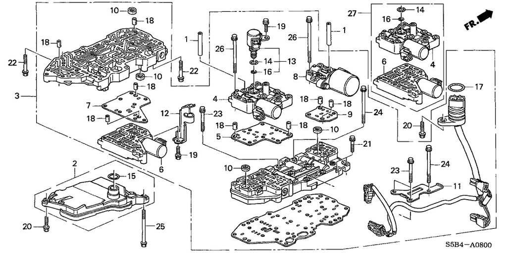 New 2003-2005 Fits Honda Civic Body Set, Control Valve, Part # 27010-PZC-000