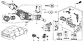 Honda New 2003 Fits Honda Civic Key Cylinder Set, Part # 06350-S5W-A70