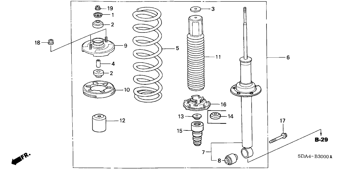 Honda New 2003-2007 Fits Honda Accord Rear Spring, Part # 52441-SDA-A21