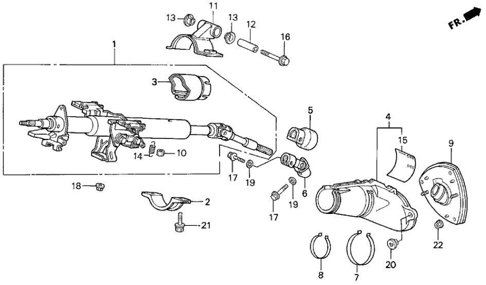 Honda New 1992-1996 Fits Honda Prelude Pivot, Column, Part # 53363-SS0-A00