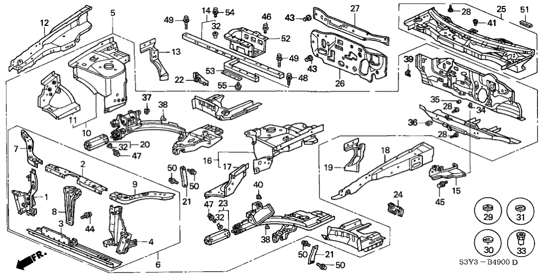 Honda New 2000-2006 Fits Honda Insight Left Front Wheelhouse Member (Upper), Part # 60713-S3Y-300ZZ