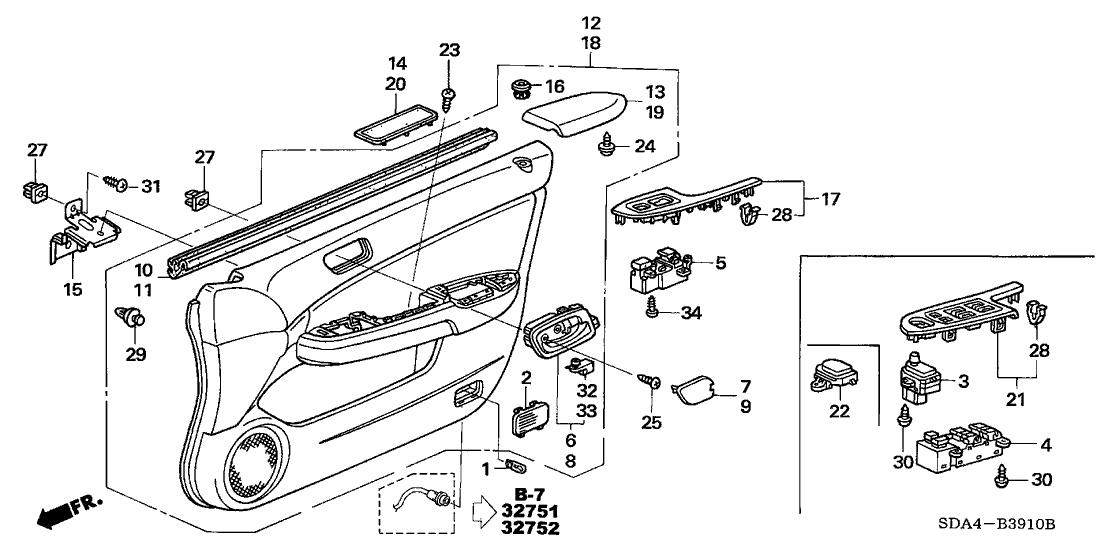 Honda New 2006-2007 Fits Honda Accord Lining Assy., L. FR. Door (Typef) (Ivory/Taupe), Part # 83550-SDC-A82ZF