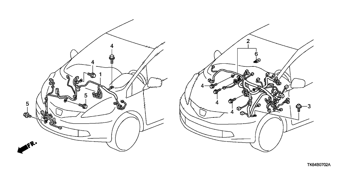 New 2012-2013 Fits Honda Fit Instrument Wire Harness, Part # 32117-TK6-A61