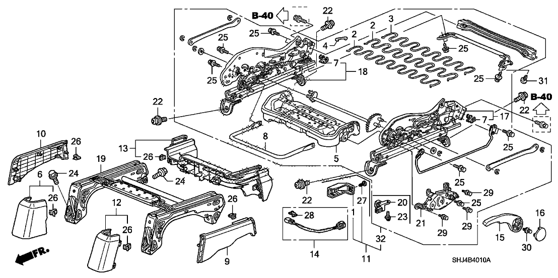 New 2005-2007 Fits Honda Odyssey Cord, FR. Seat SPS (Manual Height), Part # 81607-SHJ-A01