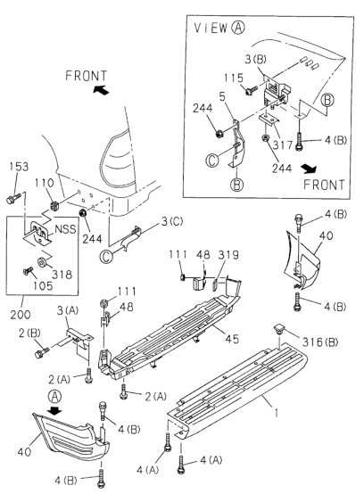 Honda New 1998-1999 Fits Honda Passport Reinforcement, Part # 89713-60243