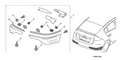 Honda New 2010-2011 Fits Honda Insight Spoiler, Rear Under (Silver Metallic), Part # 08F03-TM8-120
