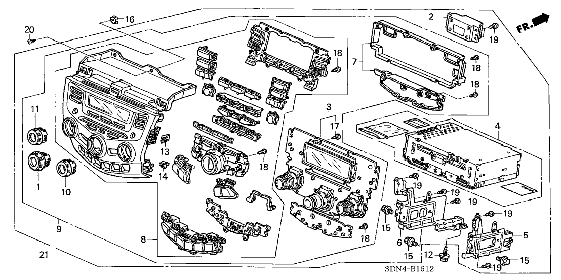 New 2003-2007 Fits Honda Accord Tuner Assy. (Panasonic), Part # 39175-SDN-A12