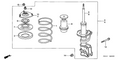 Honda New 2003-2005 Fits Honda Civic Shock Absorber Assembly, Left Front, Part # 51602-S5A-C03