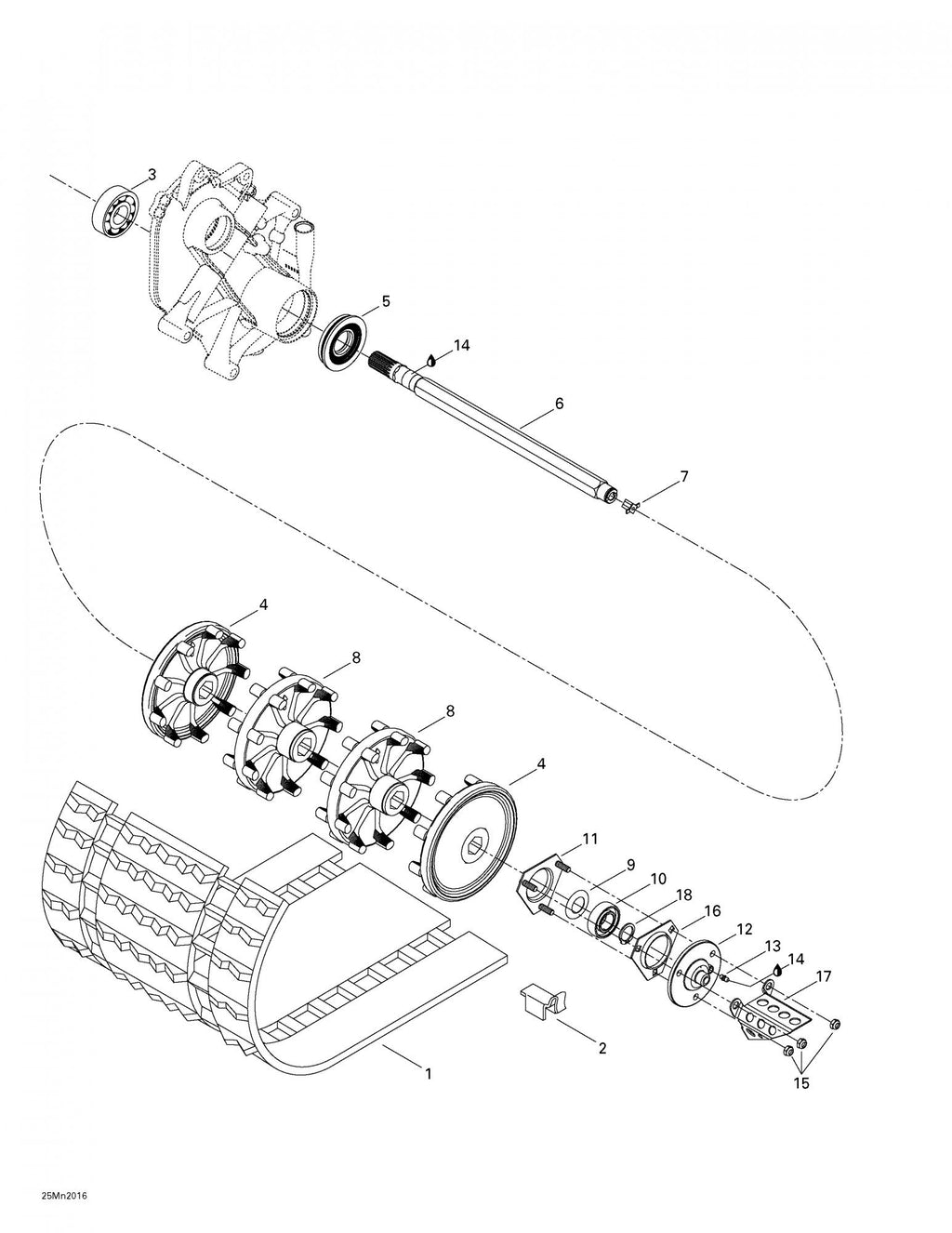Fits 1999-2005 Ski-Doo Elite 1500 1st Edition / Elite 1500 2nd Edition Models Half Sprocket, 9 Teeth, OEM Part # 504151782