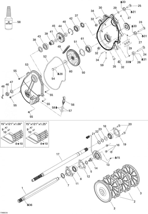 Fits 2005-2007 Ski-Doo Mach Z 1000 SDI / Mach Z 1000 SDI Adrenaline & X Models Spacer, OEM Part # 504152524