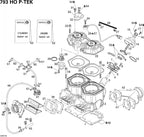 Fits 2000-2007 Ski-Doo Grand Touring 500/600/700/800 / Grand Touring SE 800 SDI Models Gasket 0.8, OEM Part # 420931839