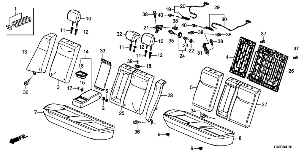New 2014-2015 Fits Honda Civic Seat-Back *YR400L*, Part # 82550-TR3-V21ZA