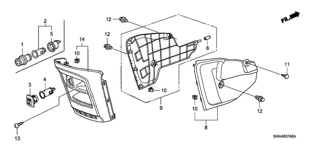New 2007-2009 Fits Honda CR-V Cover, Center (Lower) *NH642L* (INDIGO BLACK), Part # 77291-SWA-A01ZB
