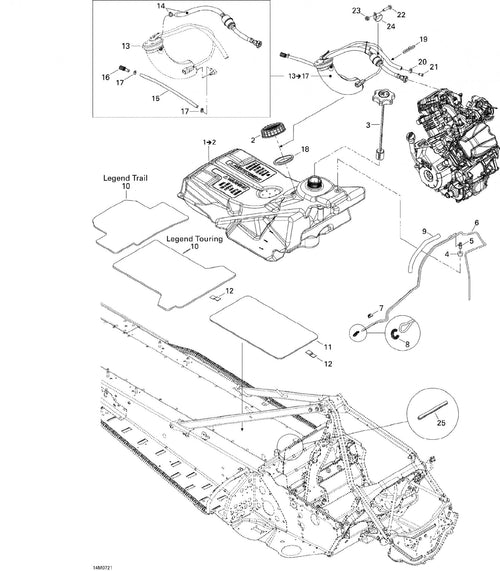 Fits 2007 Ski-Doo Legend Touring V800 / Legend Trail V800 Models Carpet Legend Trail, OEM Part # 511000498