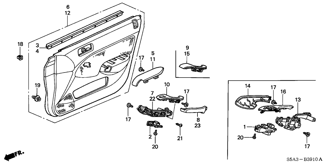 Honda New 2002-2005 Fits Honda Civic Panel, L. FR. Door Power Window Switch *NH361L* (CF GRAY), Part # 83593-S5A-941ZC