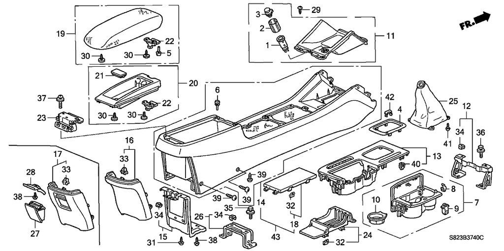 New 2000 Fits Honda Accord Lid, Escutcheon, Part # 54714-S84-A52
