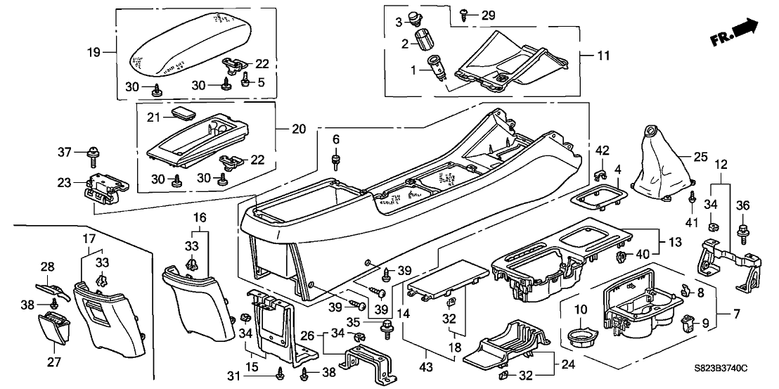 New 2000 Fits Honda Accord Lid, Escutcheon, Part # 54714-S84-A52