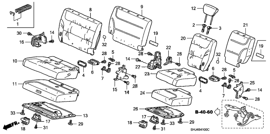 New 2008-2010 Fits Honda Odyssey Rear Headrest Assembly *NH598L* (ATLAS GRAY), Part # 82140-SHJ-A02ZD