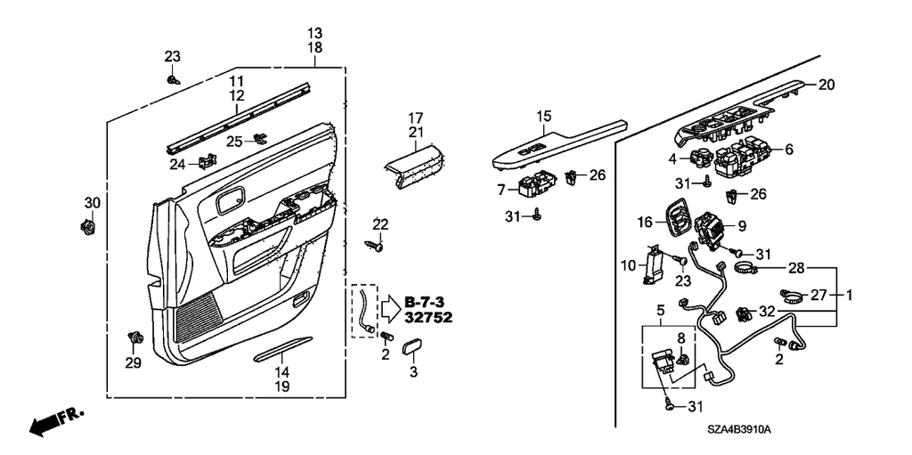 New 2009-2011 Fits Honda Pilot Lng, L. FR. *B167L*, Part # 83551-SZA-A14ZA
