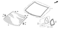 Honda New 2007 Fits Honda Civic Glass, L. RR. Door Quarter (GREEN) (NIPPON SAFETY), Part # 73455-SNC-A00