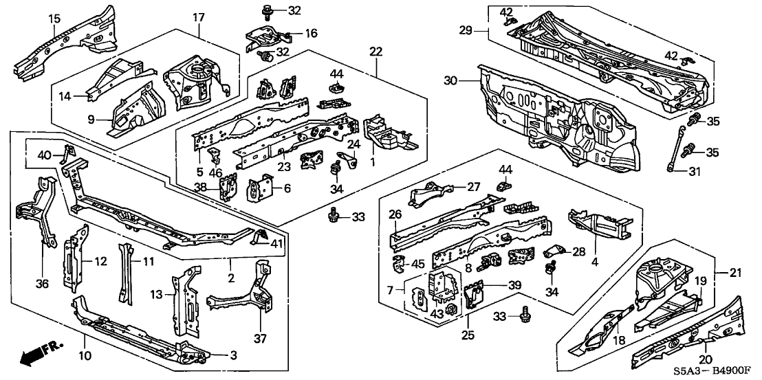 Honda New 2001-2005 Fits Honda Civic Left Front Wheelhouse, Part # 60711-S5A-A01ZZ