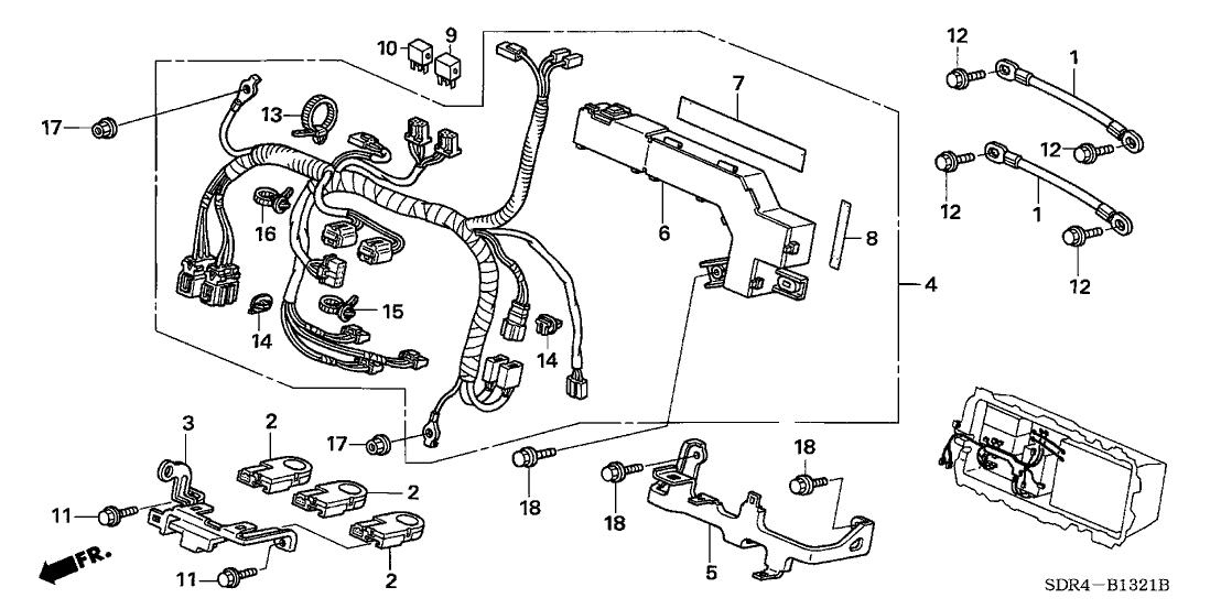 Honda New 2005-2007 Fits Honda Accord Hybrid Stay, Ipu Harness, Part # 1N005-RCJ-010