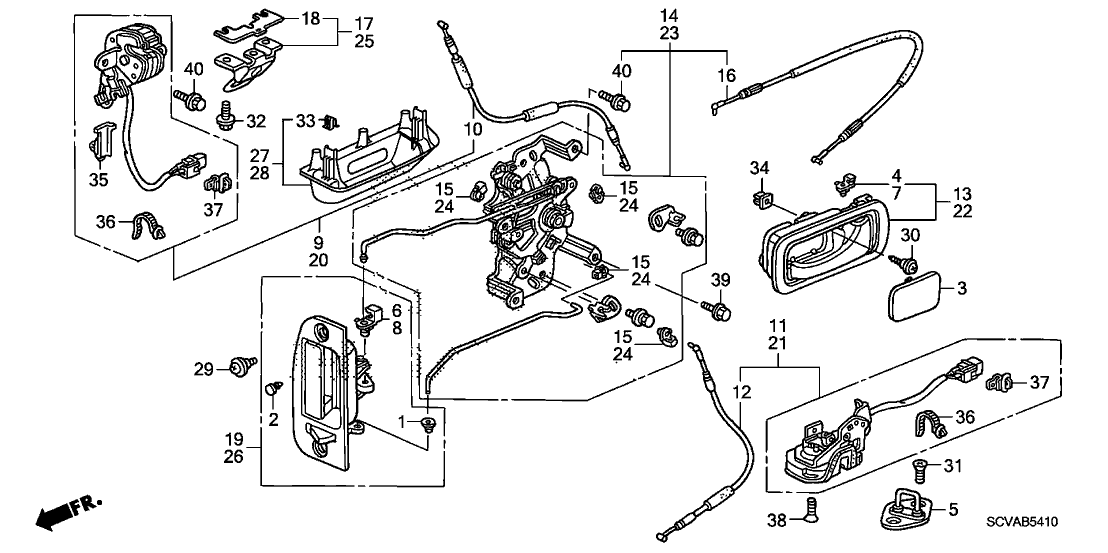 New 2003-2011 Fits Honda Element Snap, FR. Door Lock Locking (Natural), Part # 72629-SCV-A01