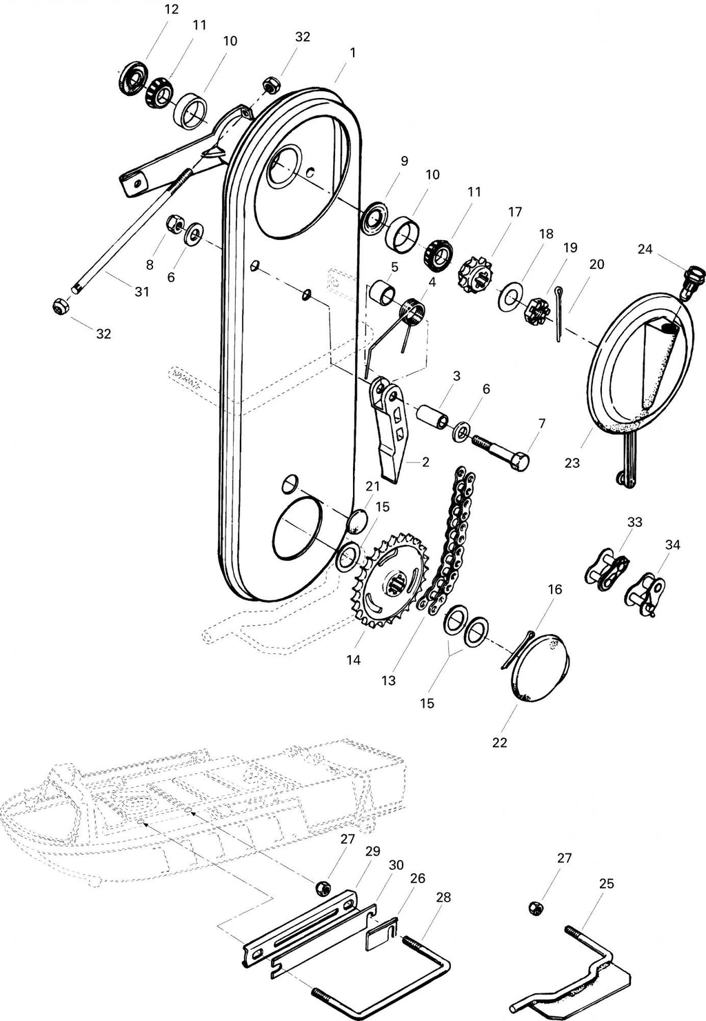 Fits 1996-2005 Ski-Doo Elan 247 / Tundra Models Spacer, OEM Part # 504003900