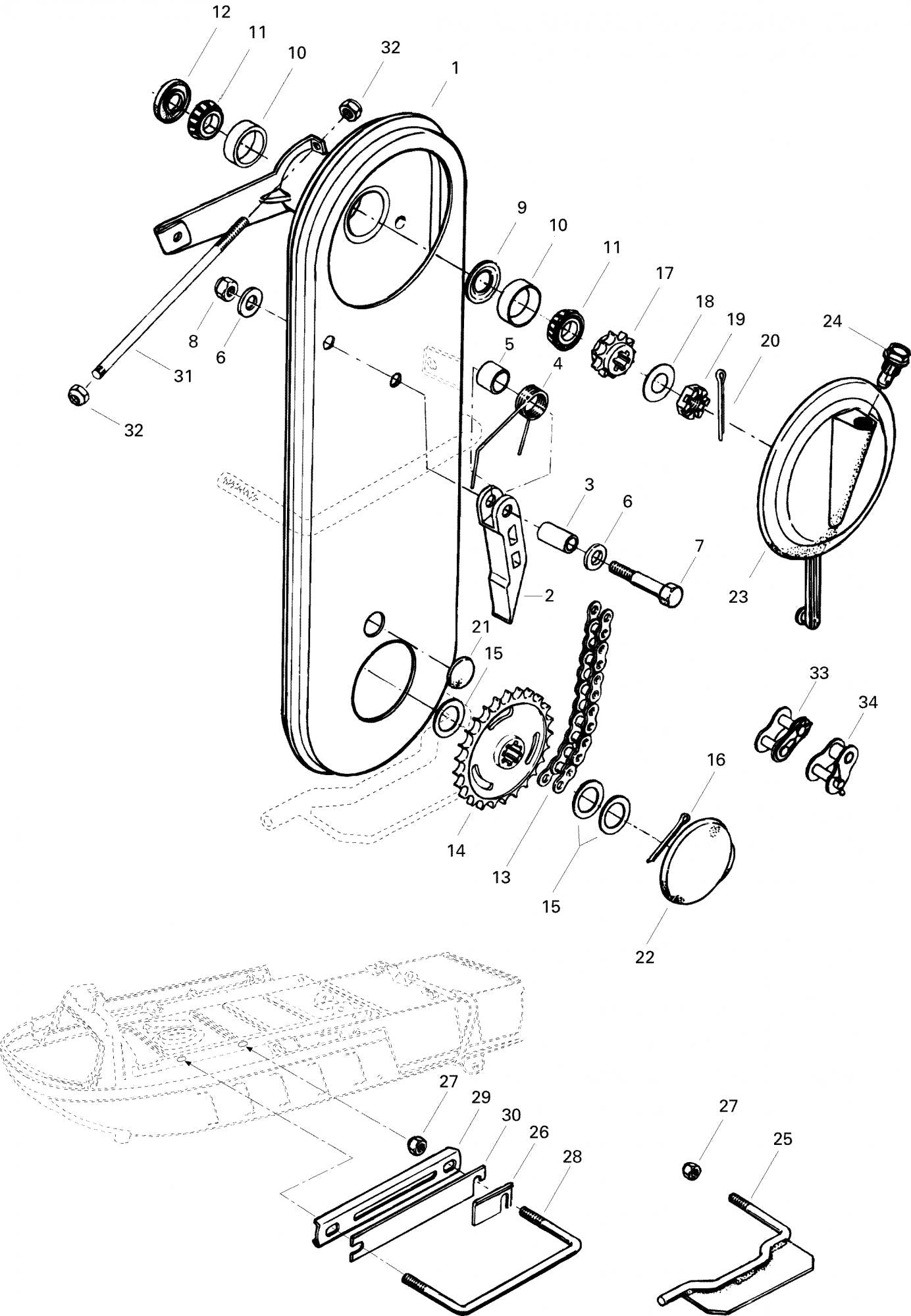 Fits 1996-2005 Ski-Doo Elan 247 / Tundra Models Spacer, OEM Part # 504003900