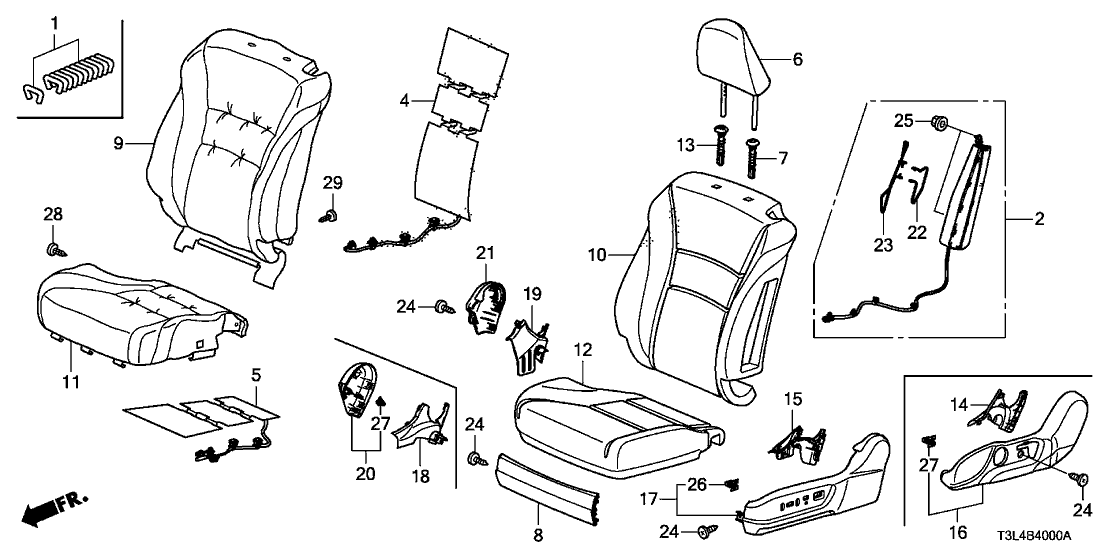 Honda New 2013 Fits Honda Accord Cover, Left Front Seat-Back Trim (Cashmere Ivory), Part # 81521-T3L-A01ZA