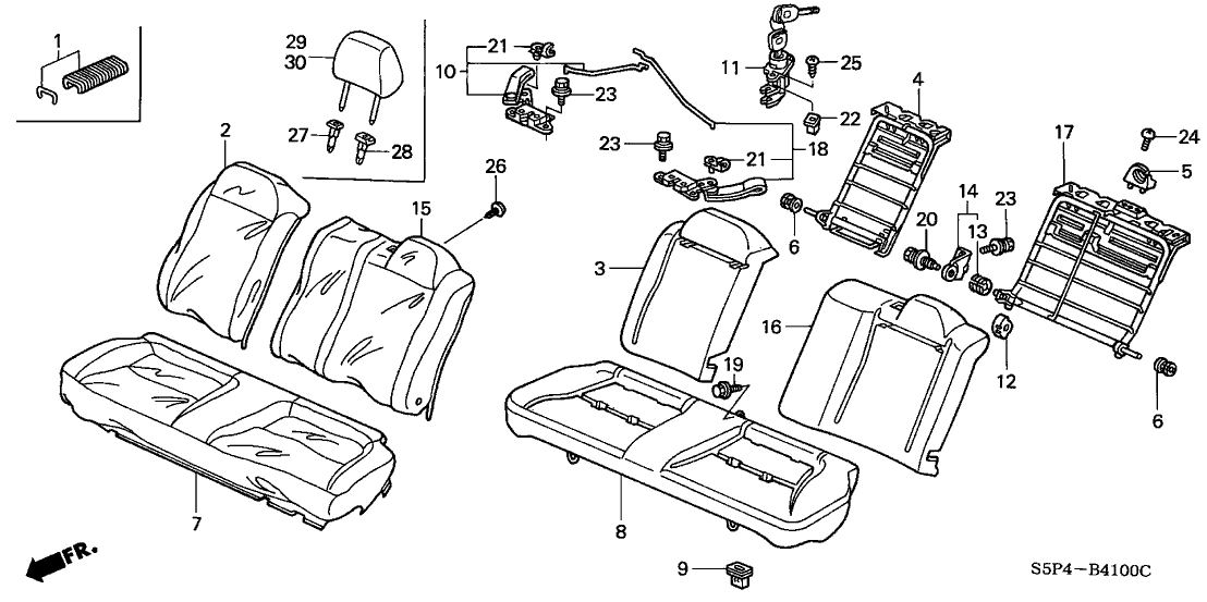Honda New 2003 Fits Honda Civic Left Rear Seat-Back Trim Cover (Graphite Black), Part # 82521-S5P-A41ZA