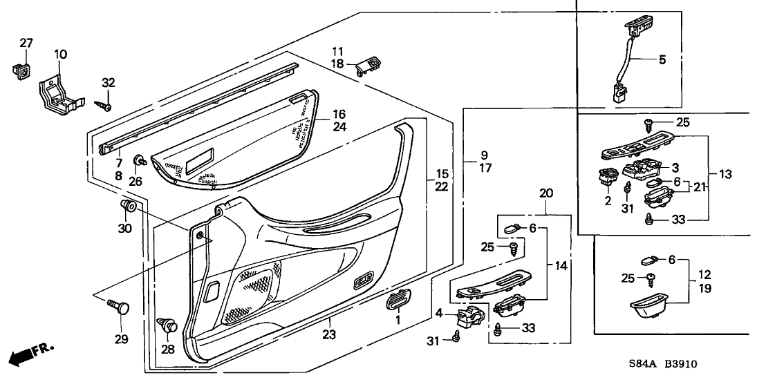 Honda New 2002 Fits Honda Accord Lining Assy., L. FR. Door *NH284L* (LIGHT QUARTZ GRAY), Part # 83550-S87-A03ZB