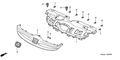 Honda New 2004 Fits Honda Civic Molding, FR. Grille *R518P* (RADIANT RUBY PEARL), Part # 71122-S5A-A00ZK