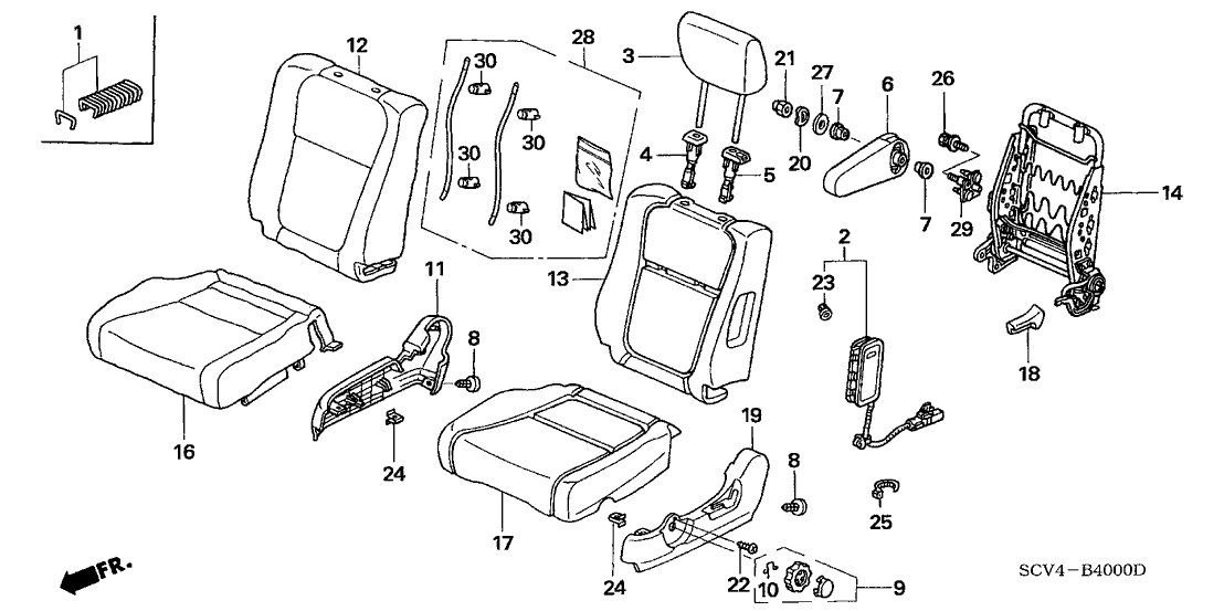 Honda New 2003-2006 Fits Honda Element Cover, Left Front Cushion Trim (Surf Blue), Part # 81531-SCV-A51ZA