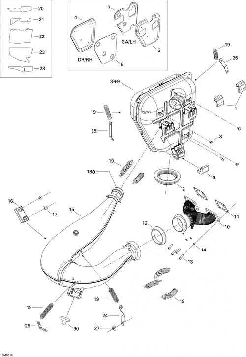 Fits 2003-2007 Ski-Doo MX Z 440 Racing / MX Z 440X Racing Models RH Insulating Wool, OEM Part # 514053141