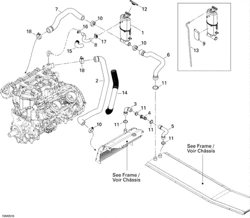 Fits 2005-2007 Ski-Doo Mach Z 1000 SDI / Mach Z 1000 SDI Adrenaline & X Models Bleed Hose, OEM Part # 509000297