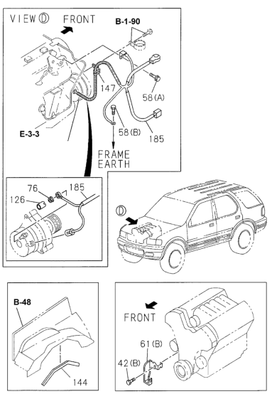 Honda New 2000-2002 Fits Honda Passport Harness, Cable Batter, Part # 89736-70740