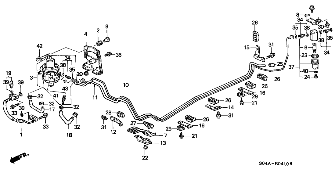 Honda New 1998-2000 Fits Honda Civic Pipe A, Fuel Relief, Part # 17720-S1G-000