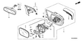 Honda New 2003-2007 Fits Honda Accord Housing Cap, Passenger Side, Part # 76201-SDA-A01