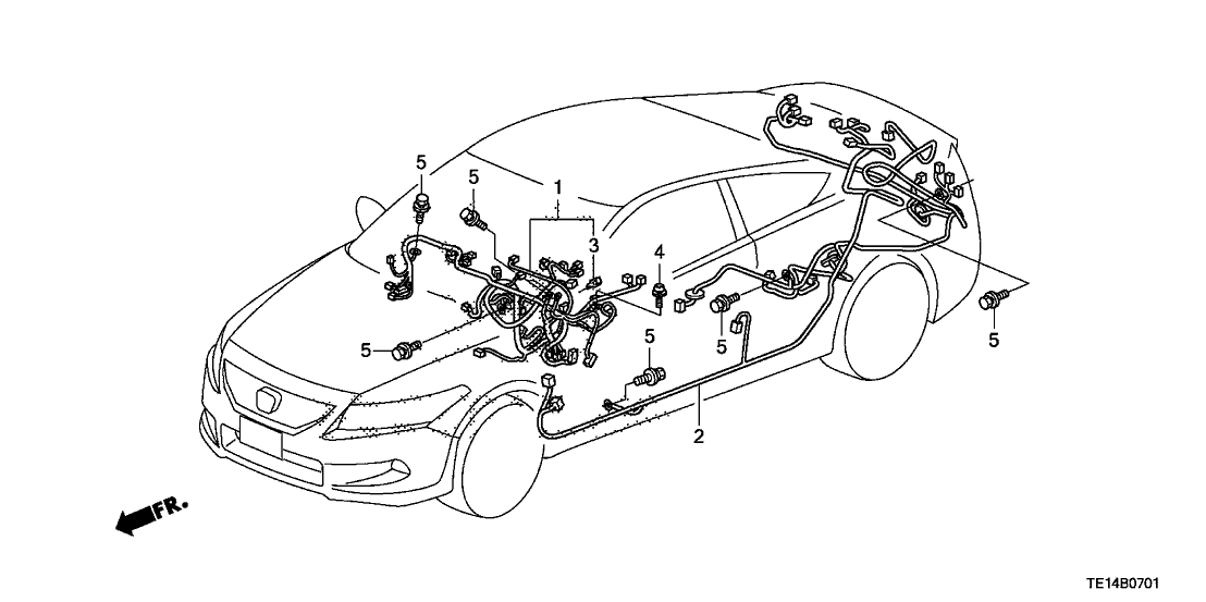 Honda New 2011-2012 Fits Honda Accord Instrument Wire Harness, Part # 32117-TE0-A32