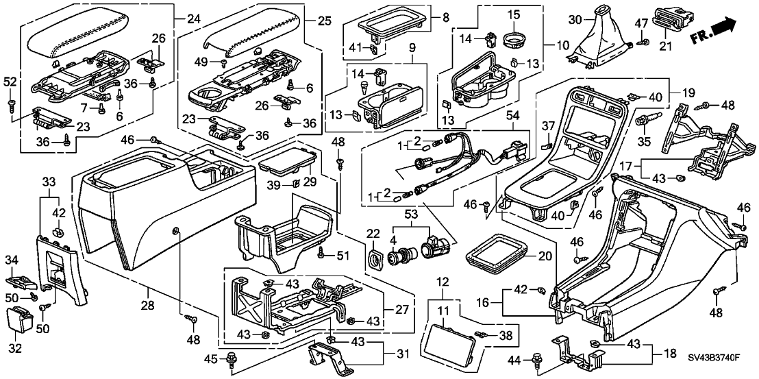 Honda New 1996 Fits Honda Accord Console, FR. *YR147L* (GRACE BEIGE), Part # 77291-SV4-A10ZC